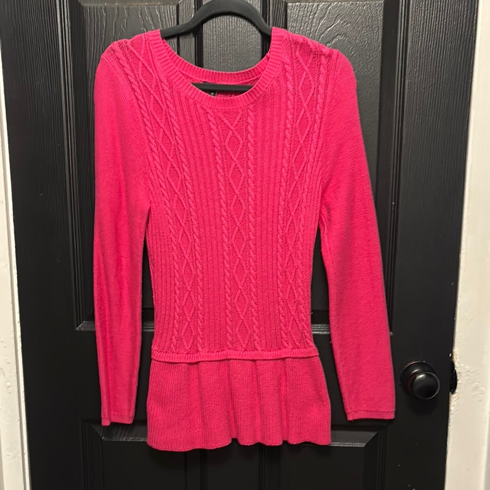 Talbots Pink Cable Knit Sweater